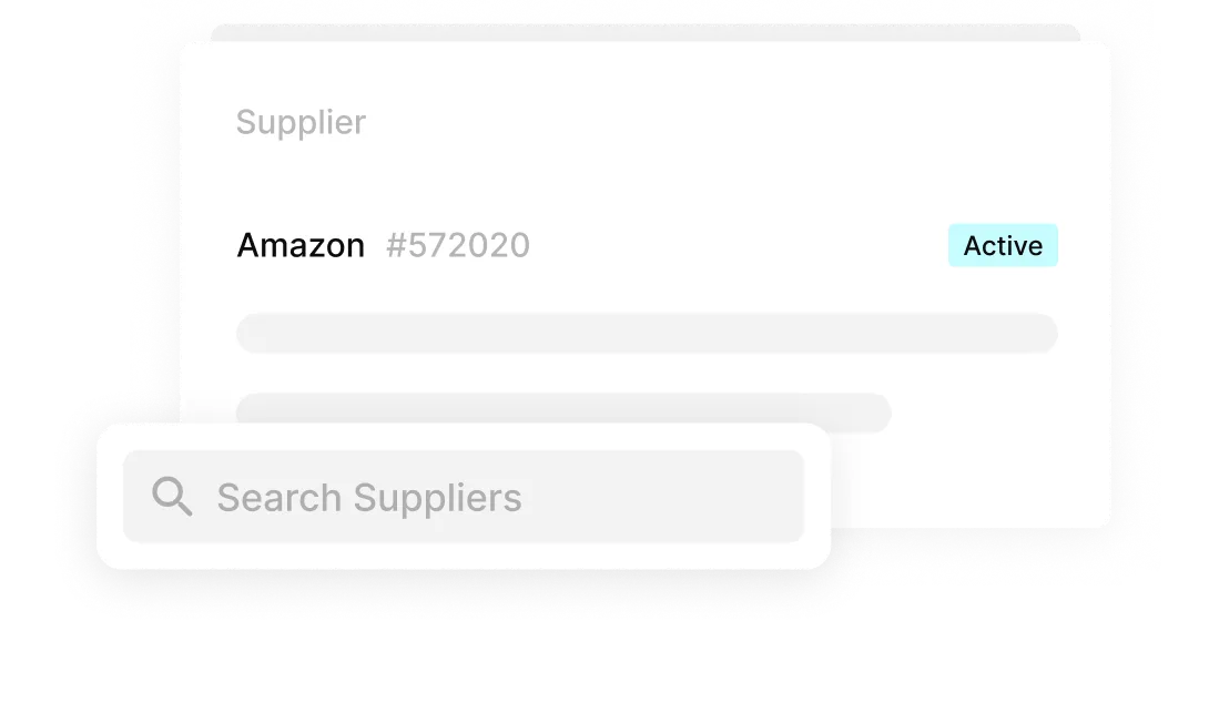 Tradogram supplier management software showing an active supplier profile and supplier search.