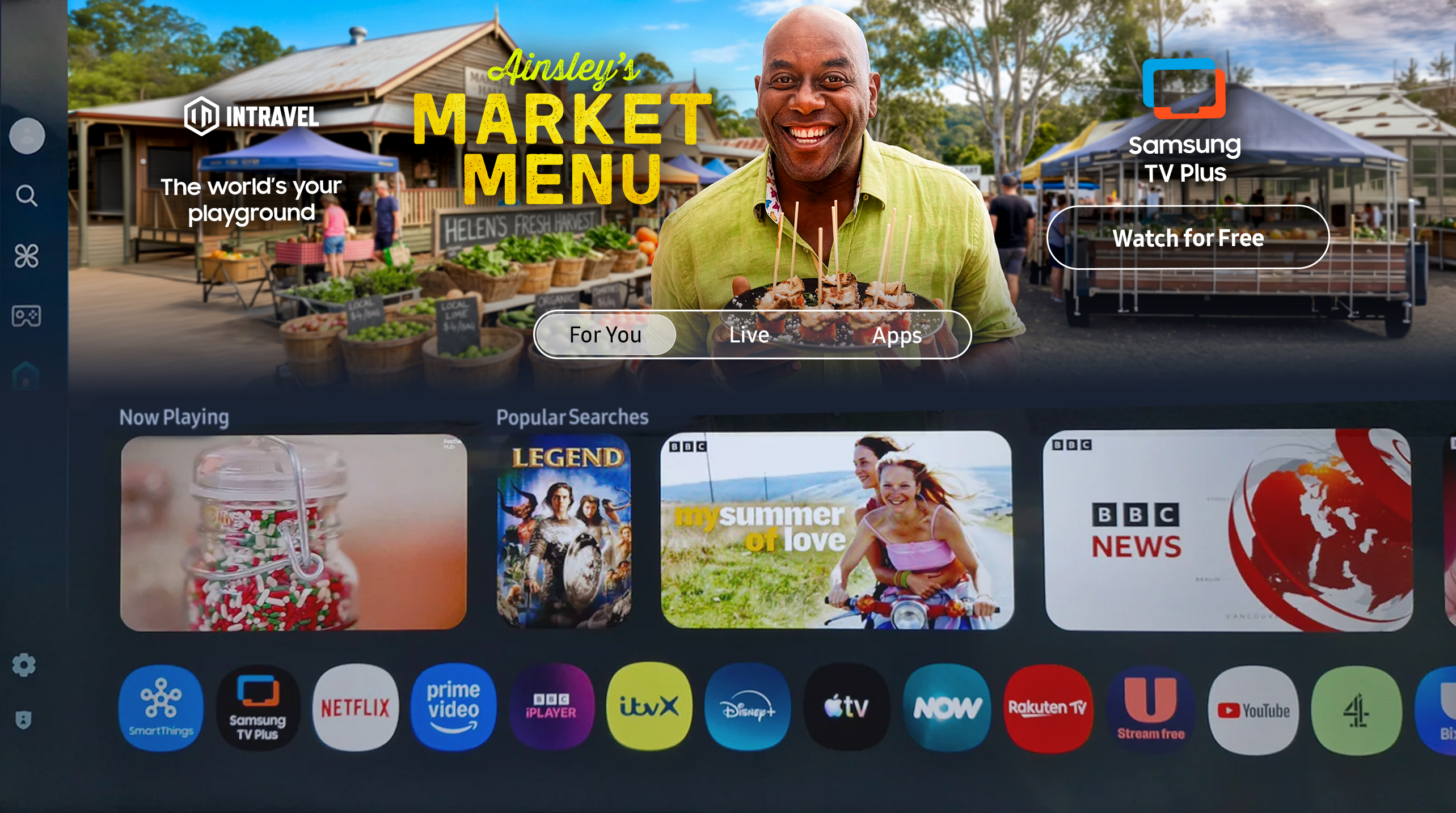 samsung homescreen intravel ad UK