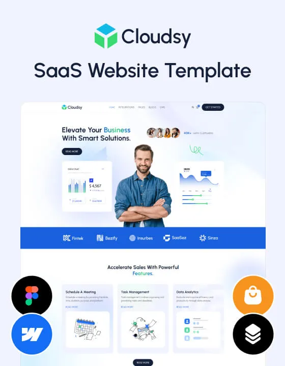 Cloudsy - SaaS Website Template