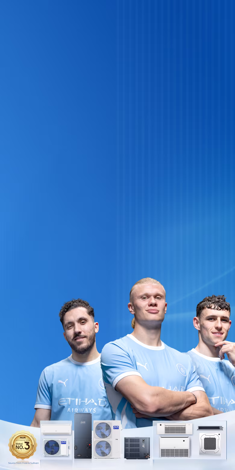 AUX AI-powered air conditioning promotional hero image