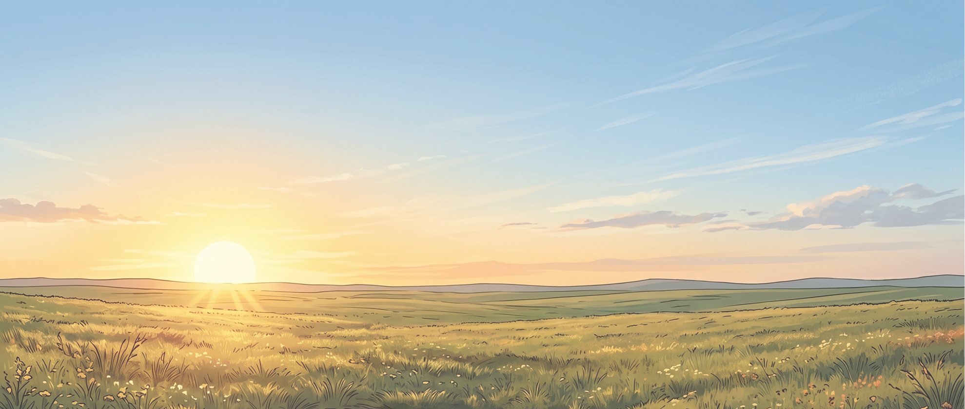 Sunset in the nature