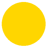 Solid yellow circle on a white background.