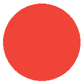 Solid red circle on a white background.