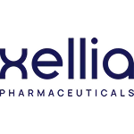 Xellia Pharmaceuticals logo with the word 'xellia' in lowercase dark blue letters and 'PHARMACEUTICALS' in smaller uppercase letters underneath.