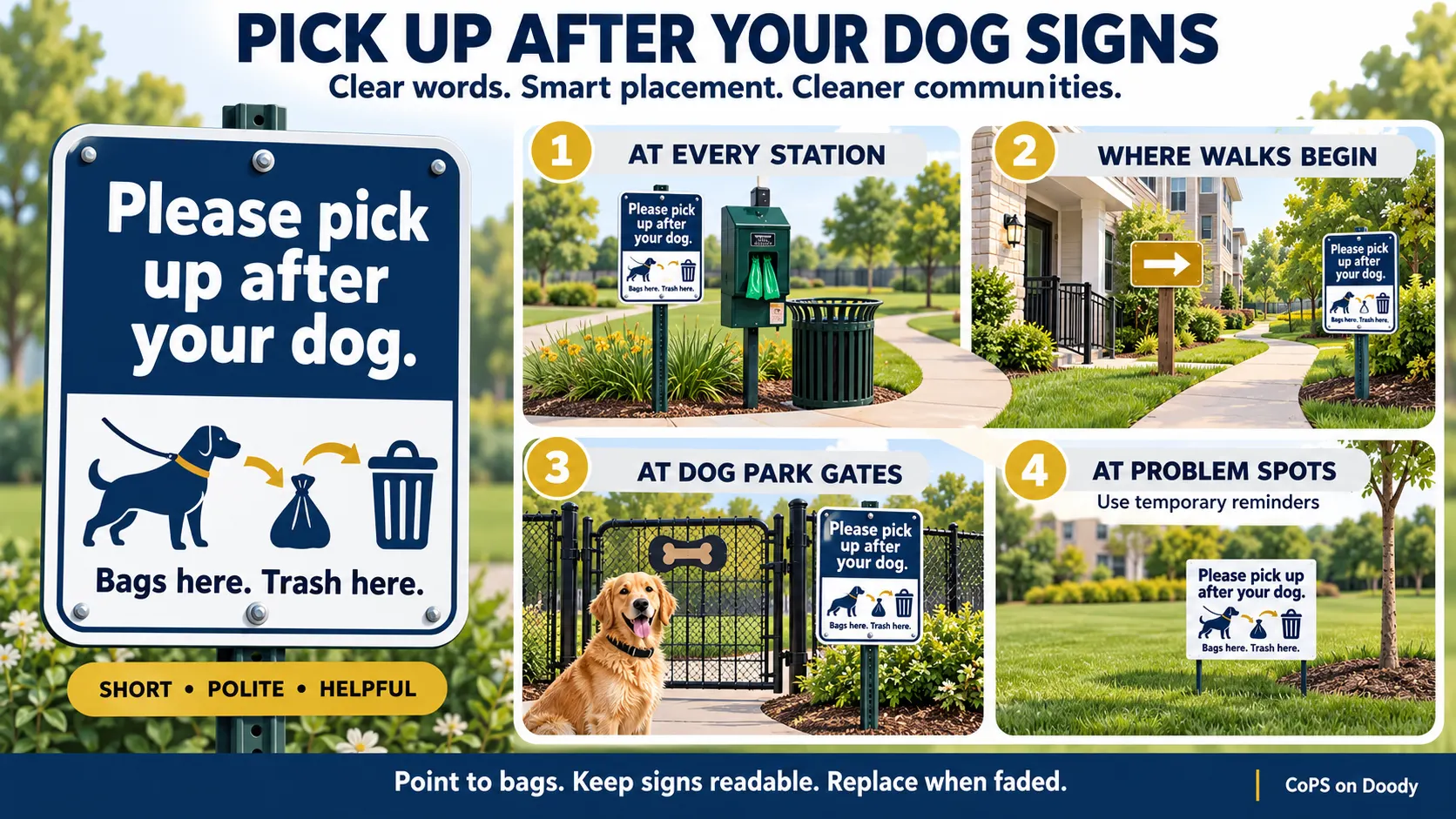pick up after your dog signs