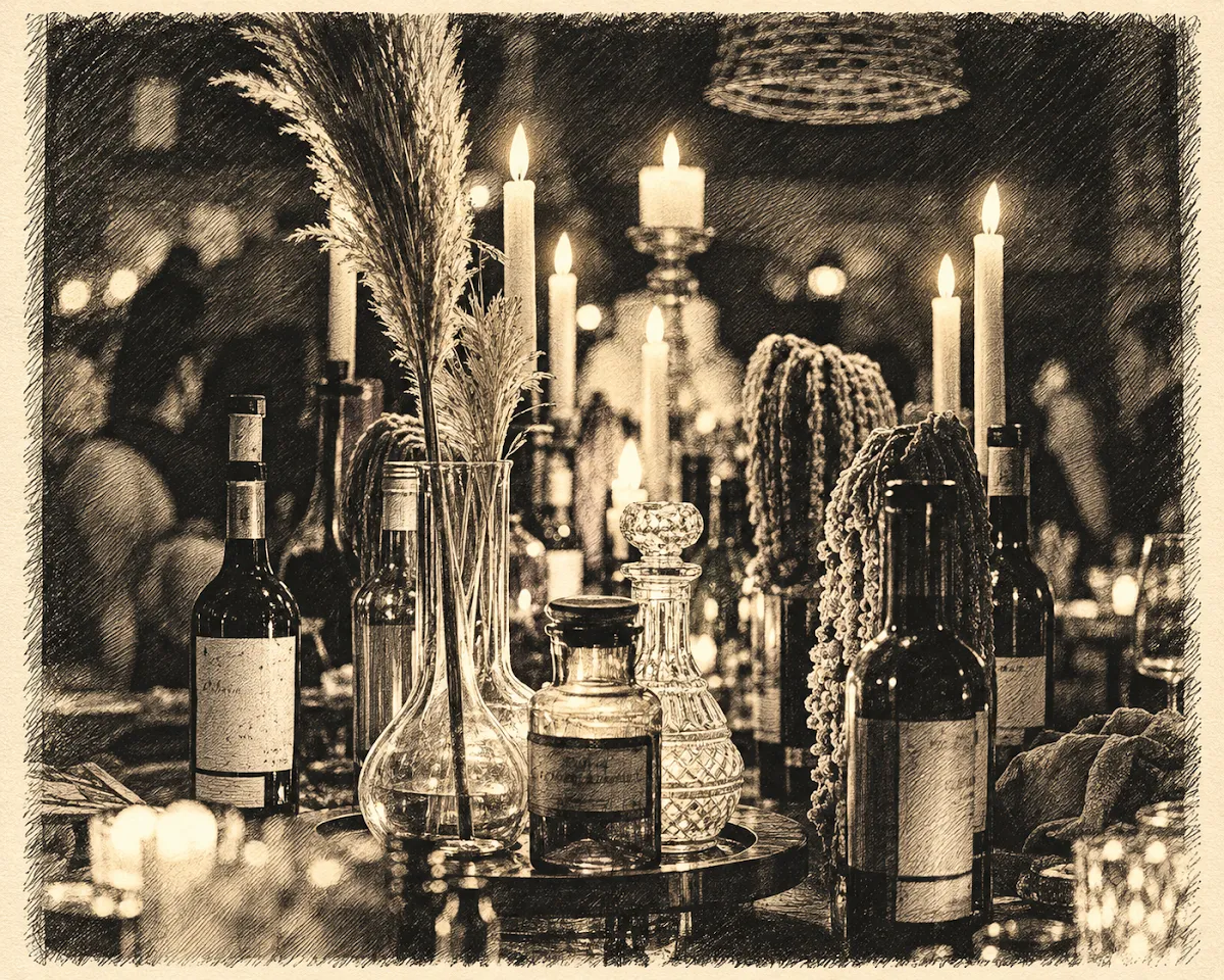 Getekende illustratie van Hidden Cocktail Club in Arnhem