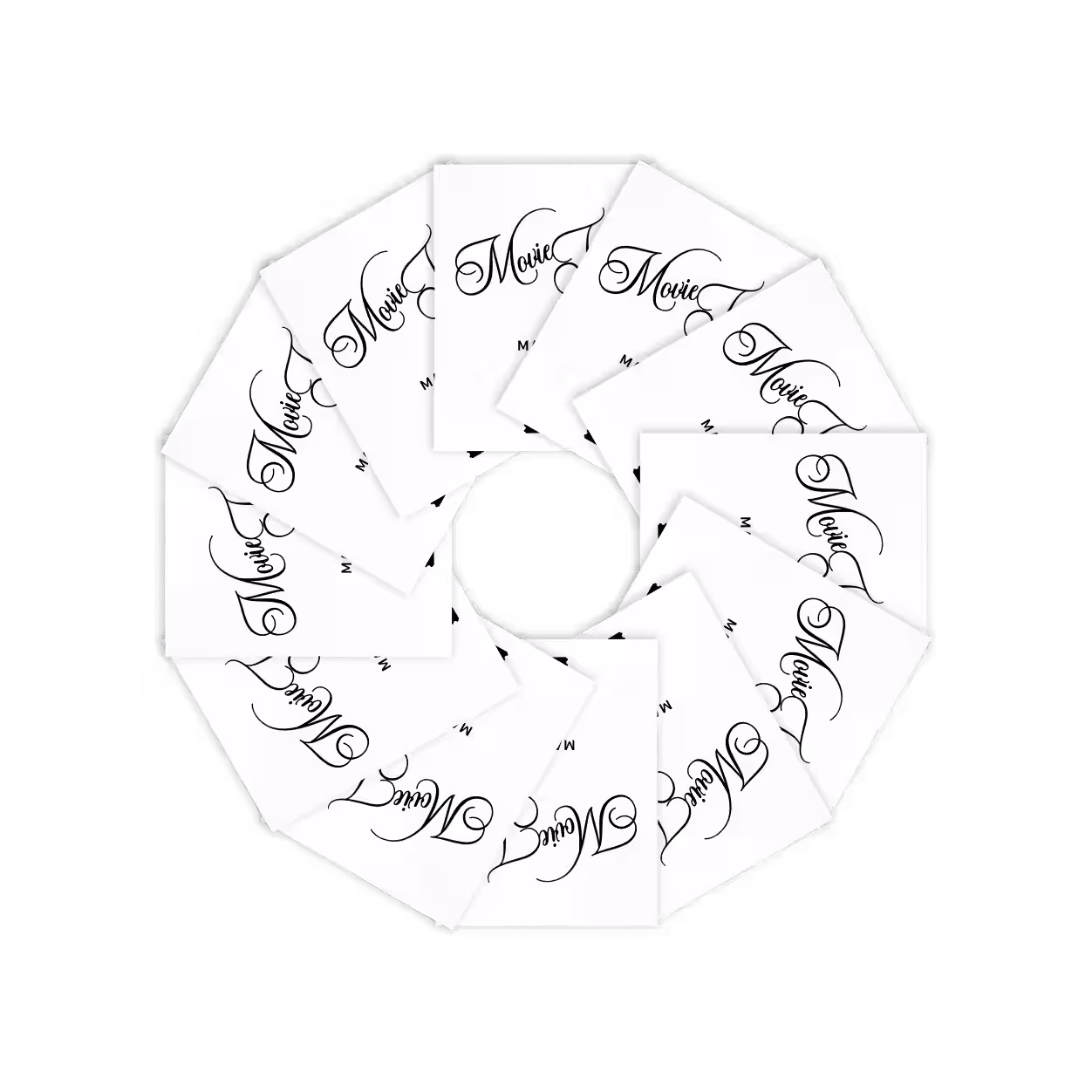 twelve zine arranged in a circle