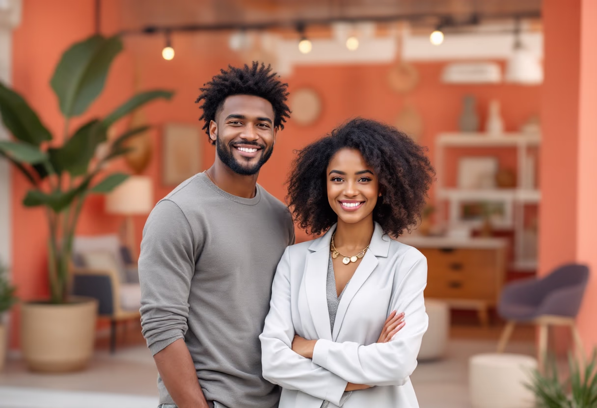 image of founders in front of the store