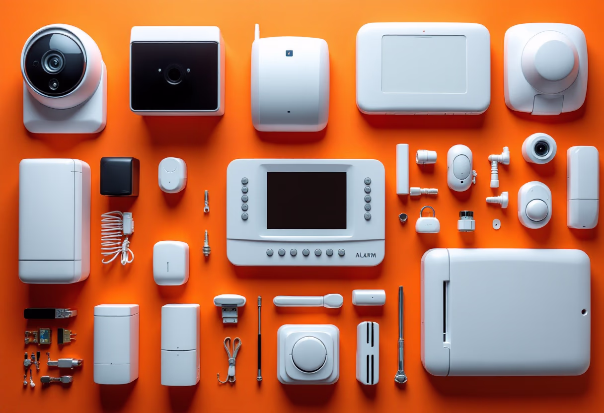 image of alarm system components