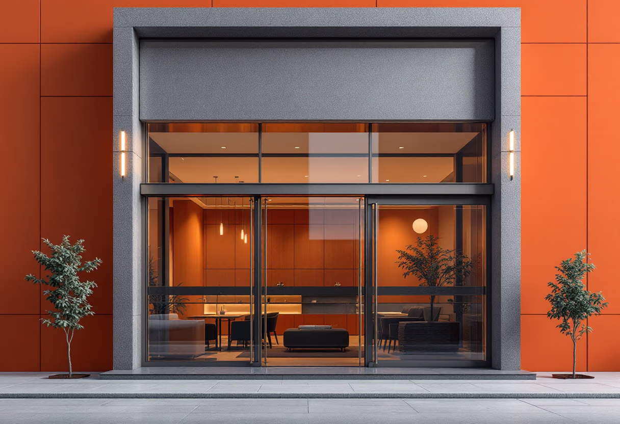 <subject>[background image] image of office building exterior (for a mobility and transportation)</subject>