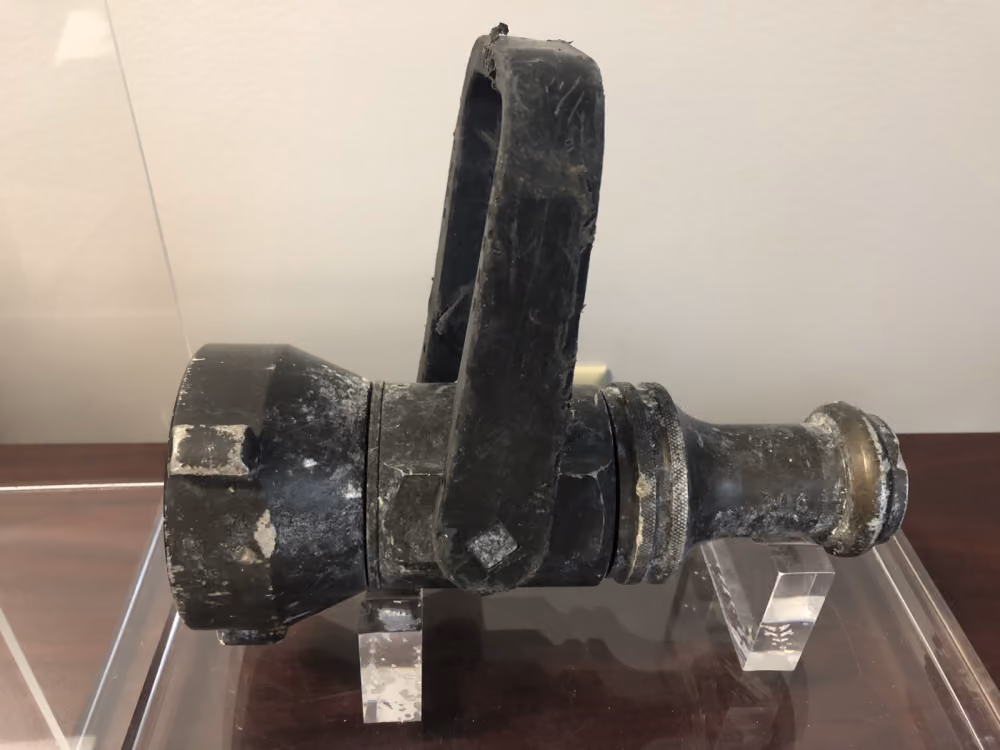 An Akron Brass Nozzle recovered from Ground Zero