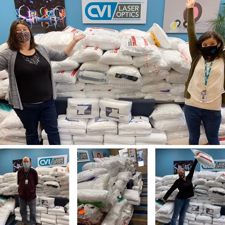 CVI Laser Optics Hosts Pillow Drive for Homeless