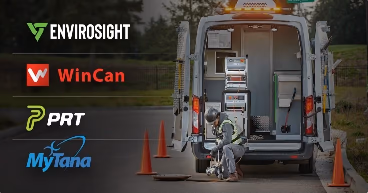 The Envirosight, WinCan, PRT, and MyTana logos