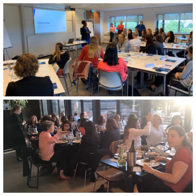 A photograph of women at the Women in Leadership event