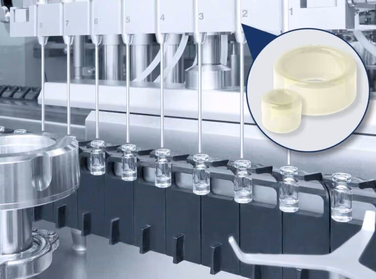 Machinery filling up vials