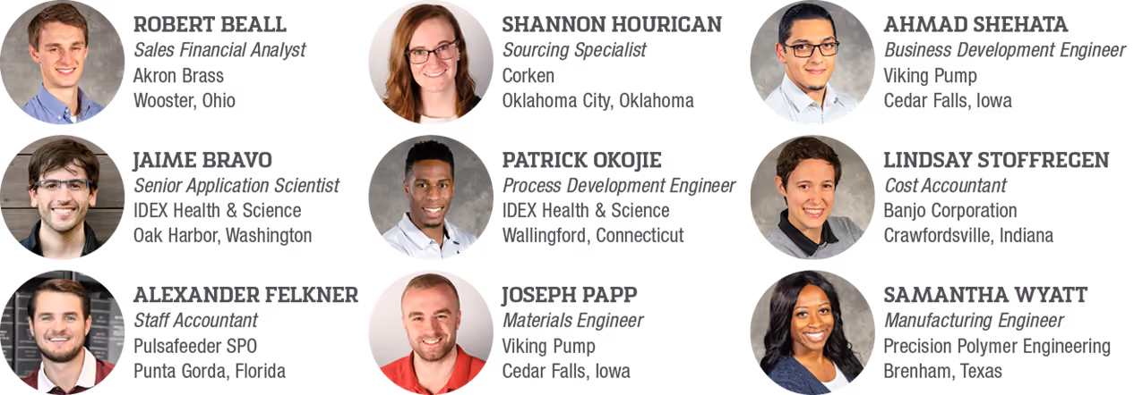 Nine program participants I-AMP Collegiate Talent Programs