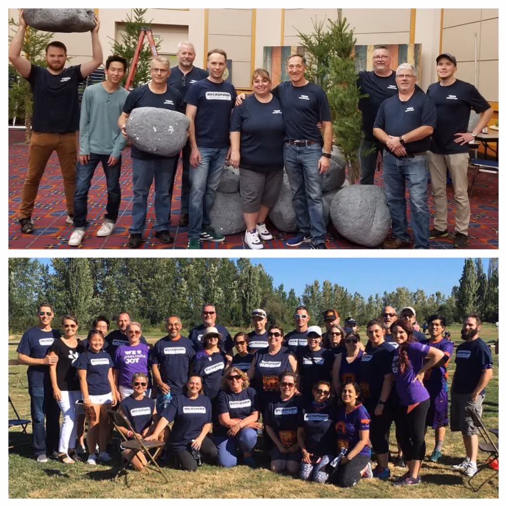 A selection of photos of the Micropump team