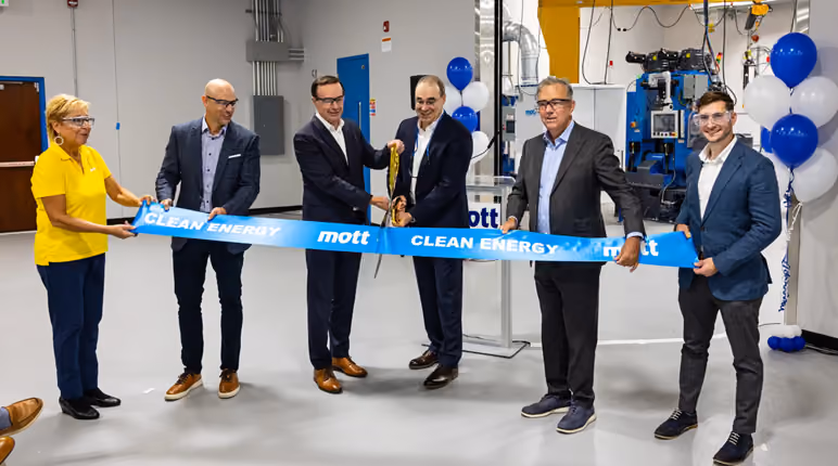 Mott Officially Opens New Green Hydrogen Components Facility