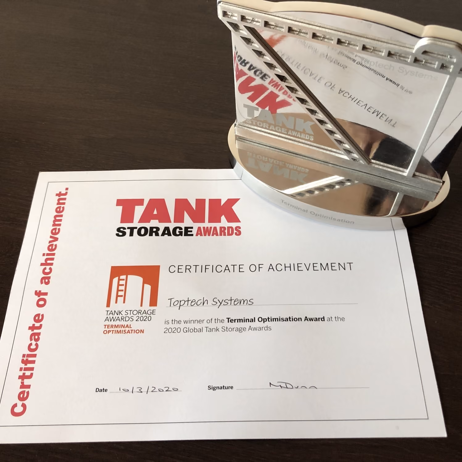 Toptech Wins Award for Terminal Optimization