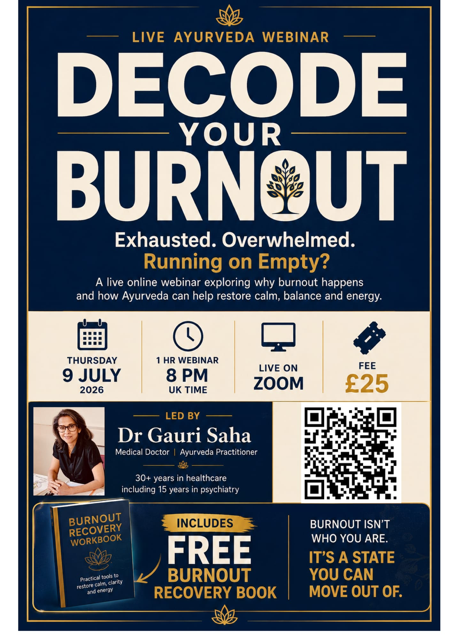 Decode Your Burnout Live Ayurveda Webinar