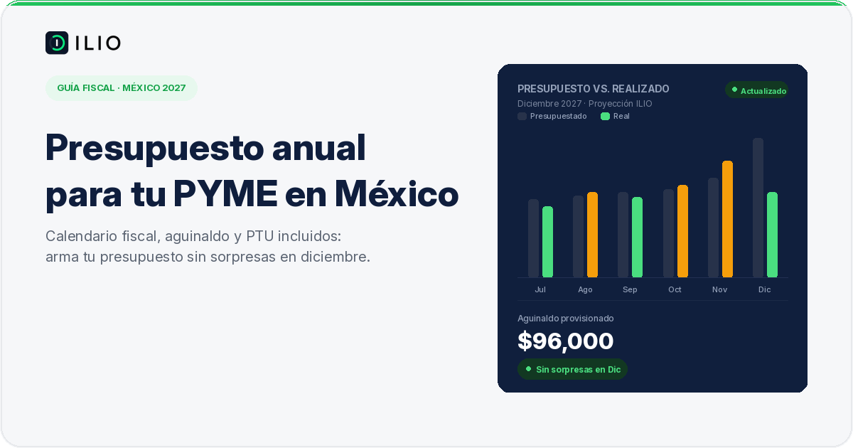Presupuesto anual para PYMEs en México — calendario fiscal y flujo de caja