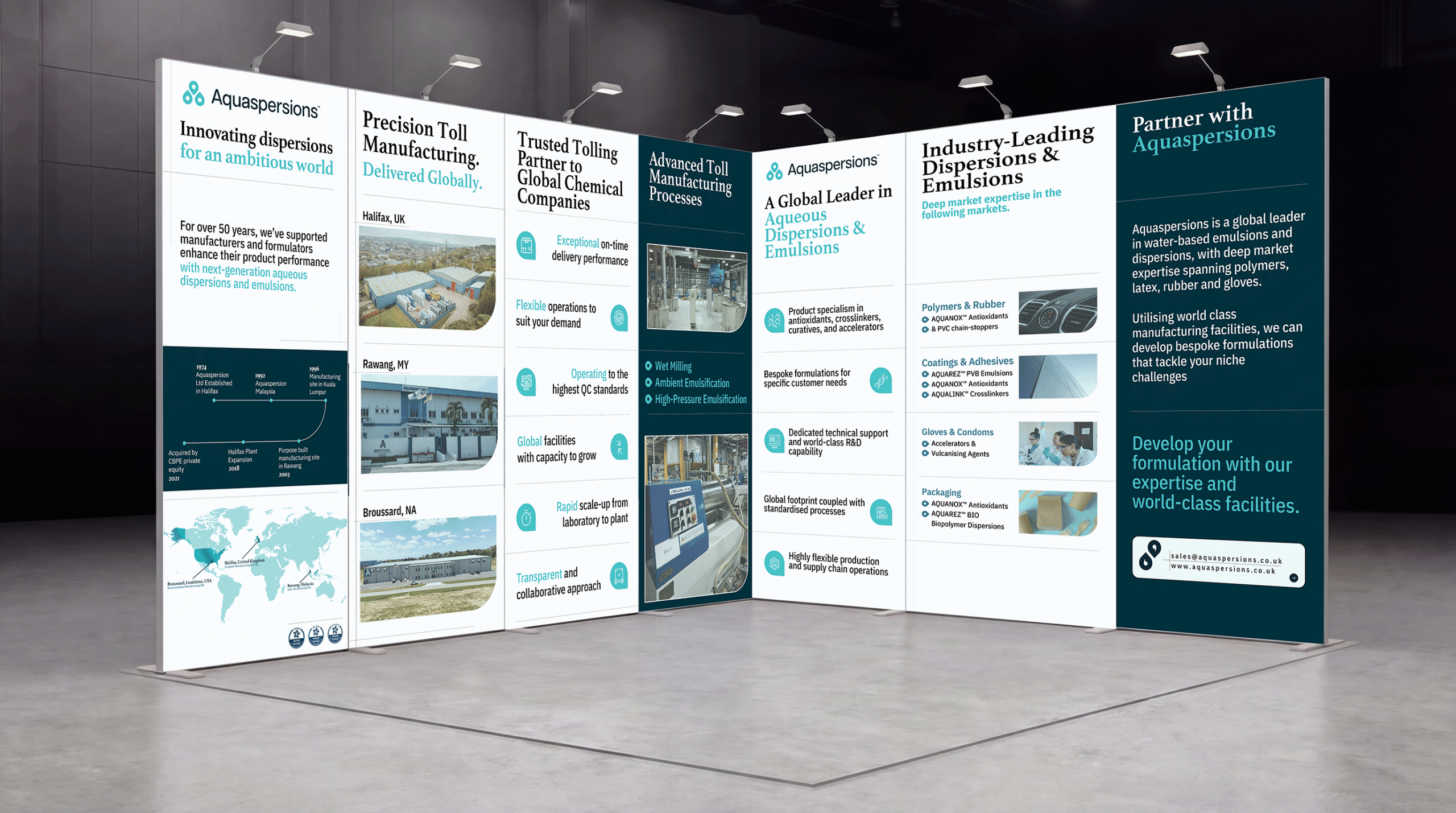 A CAD design of Aquaspersion's exhibition stand, designed by Halston B2B