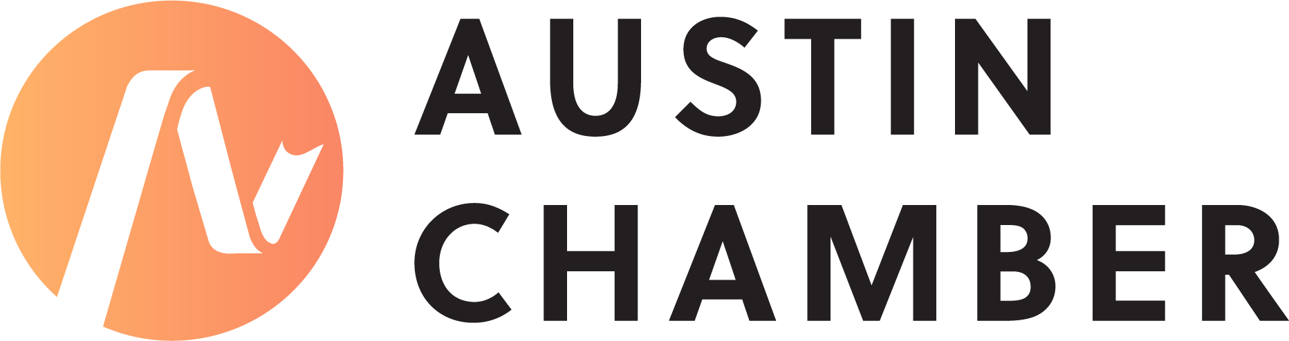 Austin Chamber logo with stylized letter A inside an orange circle.