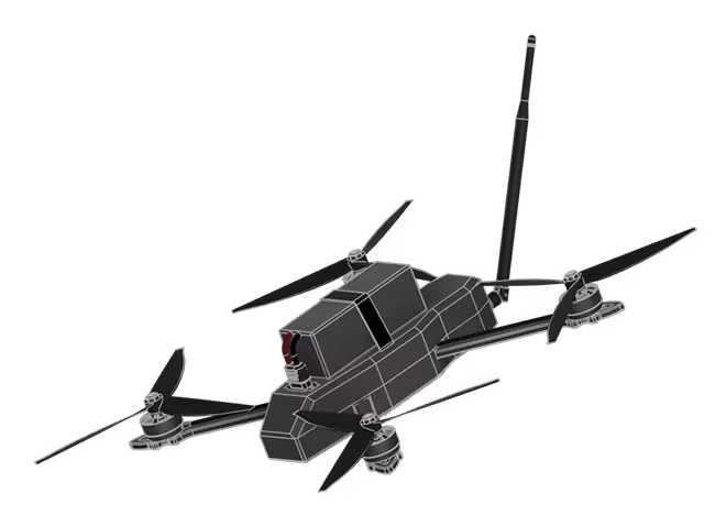 A black and white photo of a military helicopter.