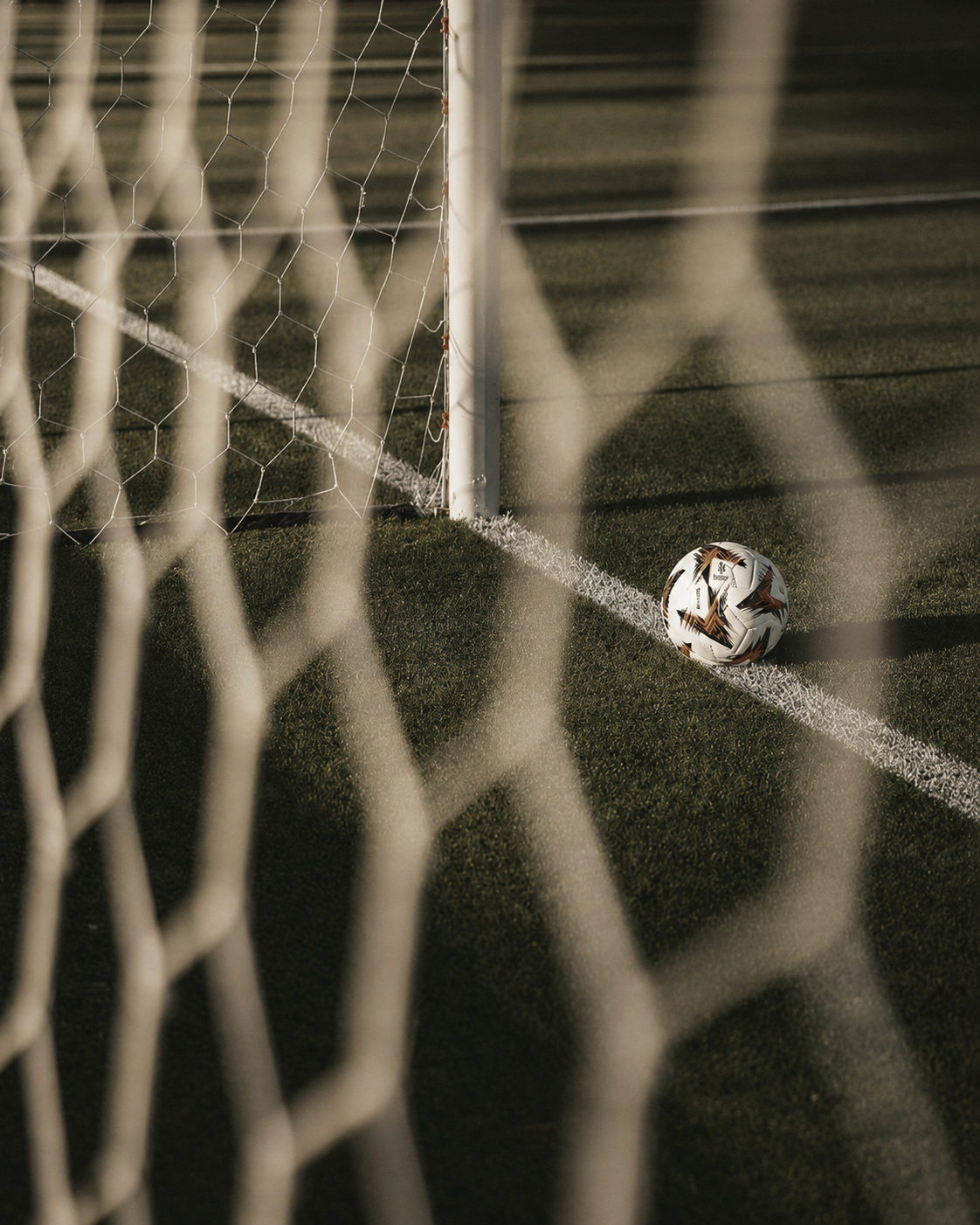 a football ball on a football field