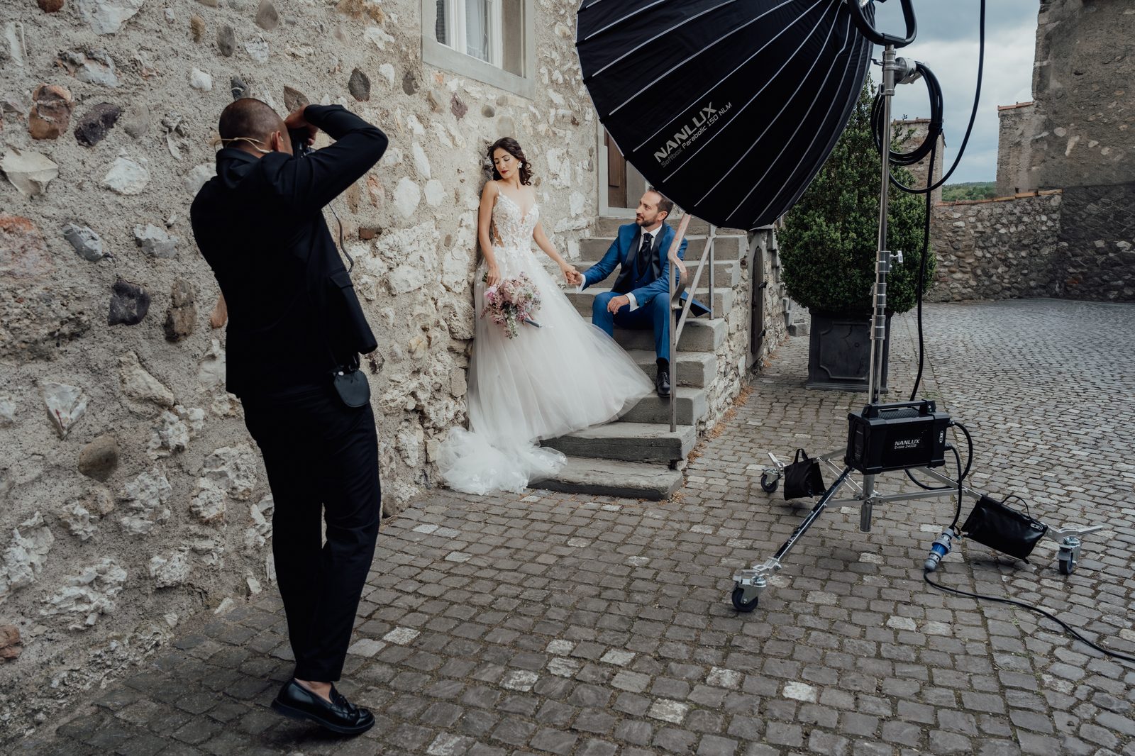 Lee Kramer beim professionellen Hochzeits-Shooting – Behind the Scenes Hochzeitsfotograf Zürich