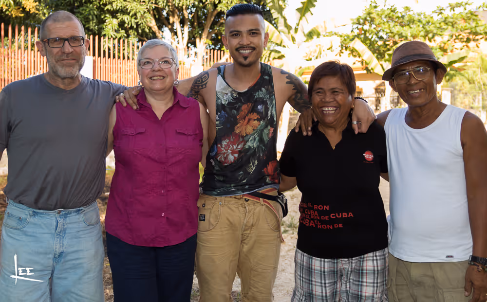 Lee Kramer with his Swiss and Philippine parents — the two families who shaped who he is