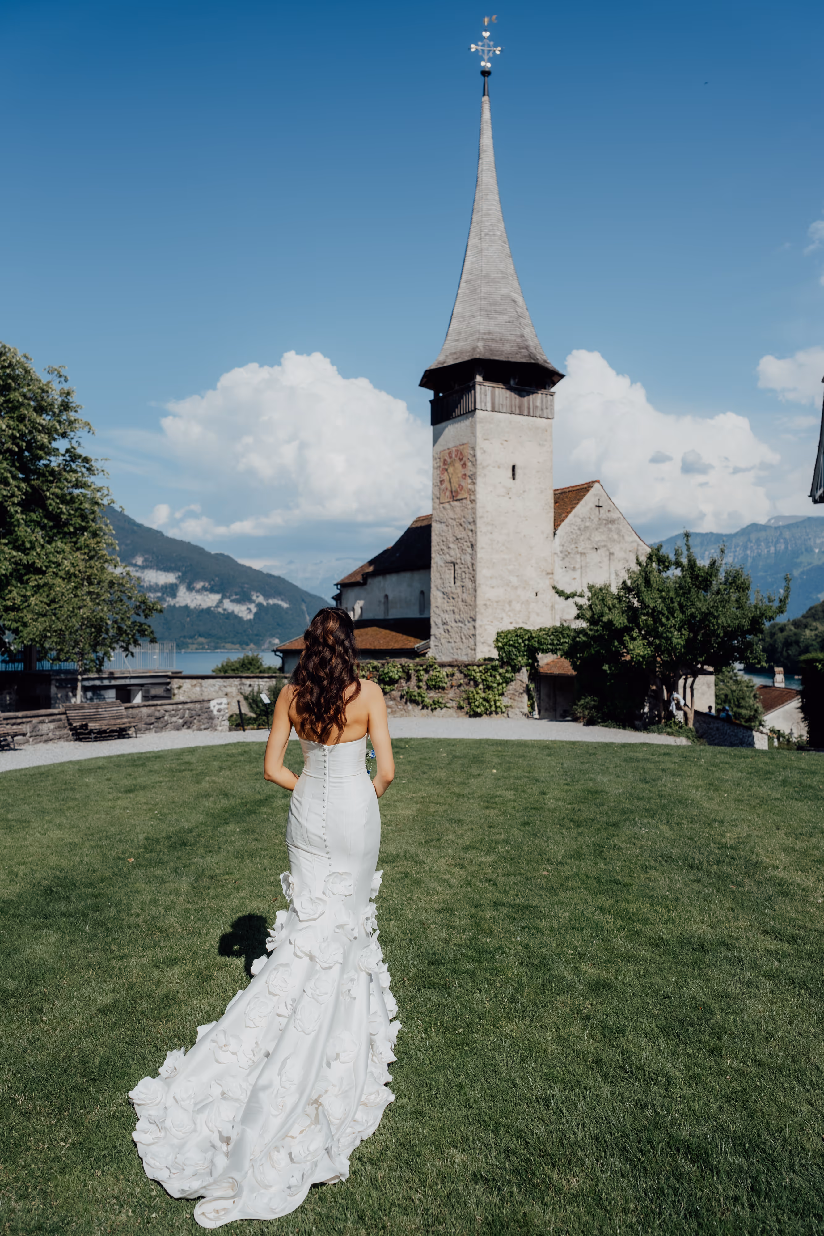Emilie and Manuel couple portrait at Schloss Spiez — Lake Thun, Switzerland — wedding photography LEE by LEE KRAMER