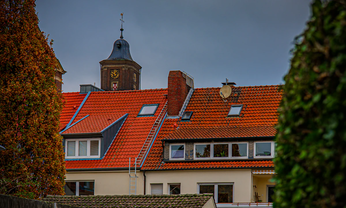Immeubles aux toits de tuiles rouges
