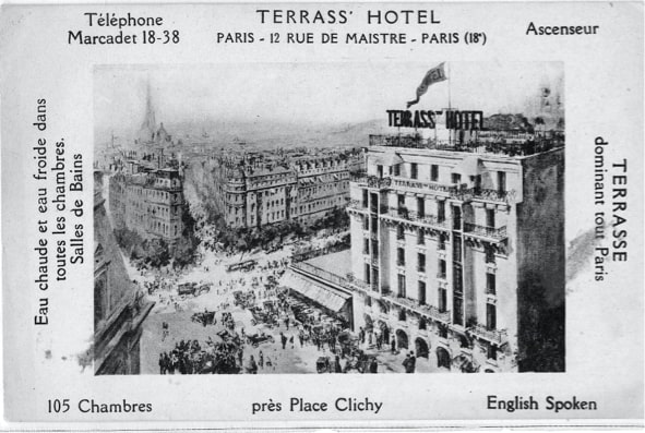 Carte postale ancienne du Terrass" Hotel Montmartre Paris