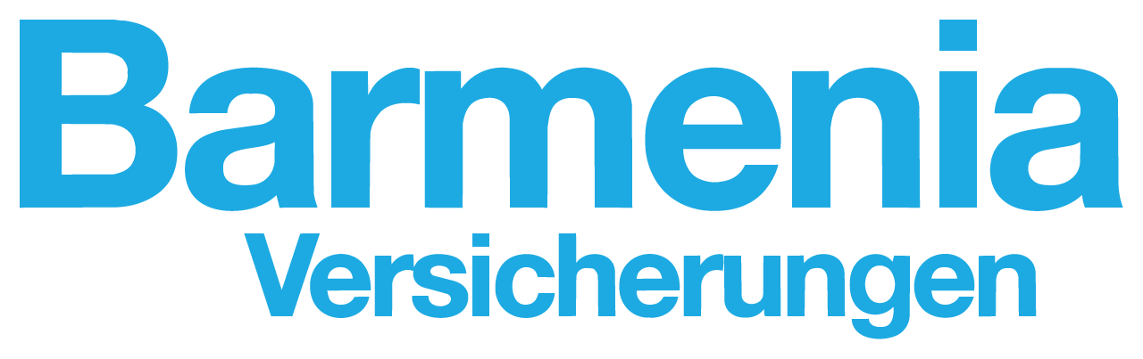 Barmenia Versicherungen Schriftzug in blauer Farbe auf weißem Hintergrund