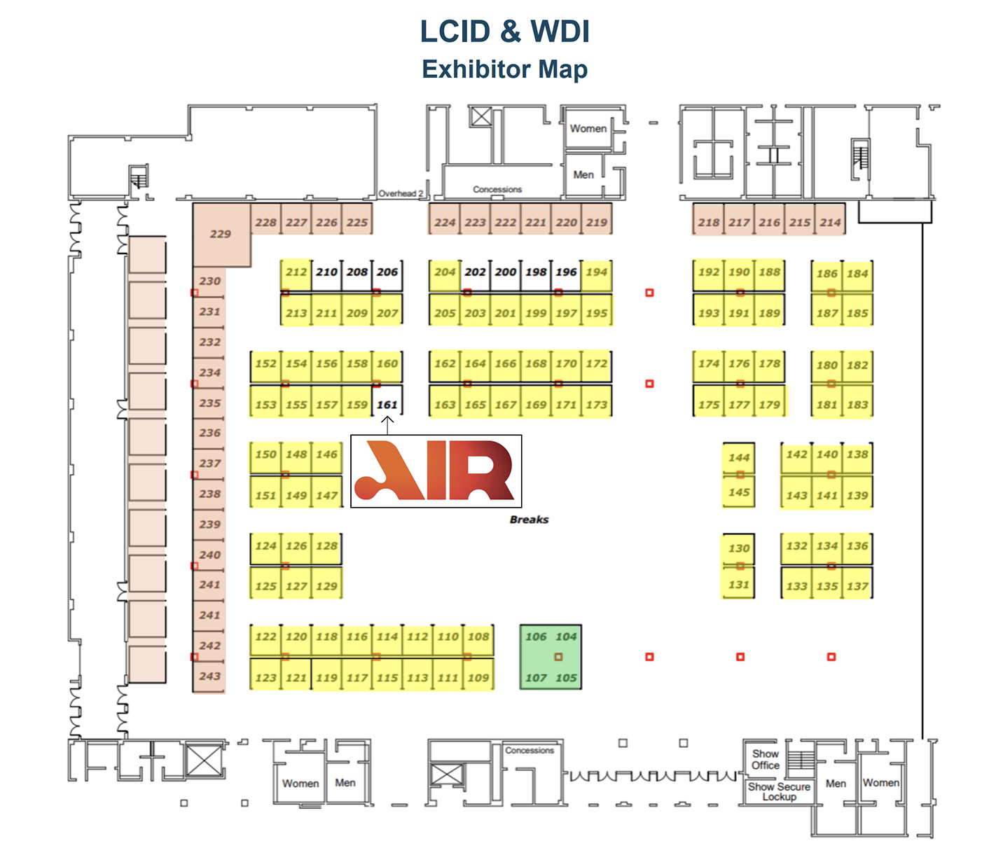Layout map of Lifecycle Industry Days event set up, with Air's booth pointed out.
