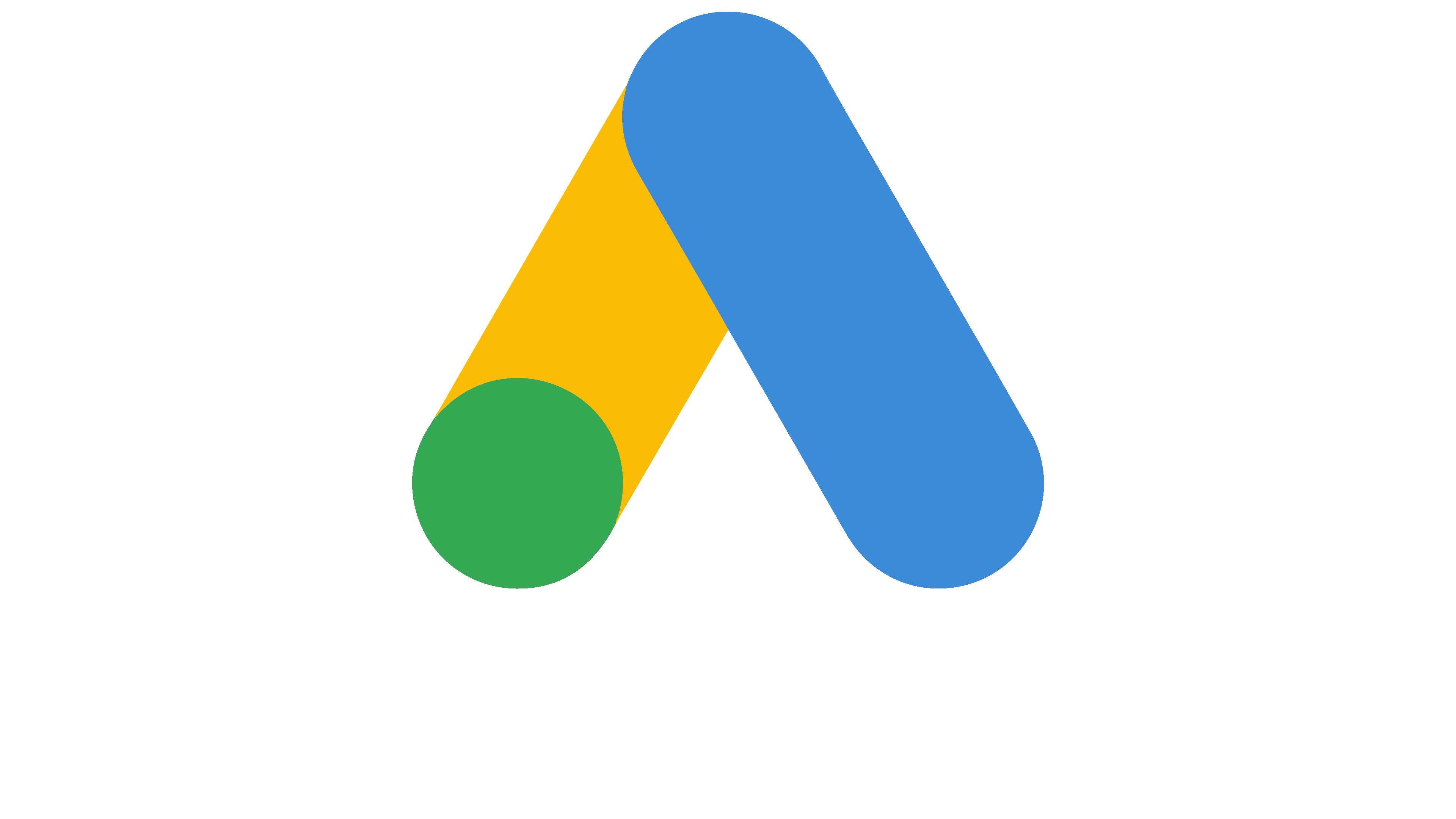 Google Ads logo with a blue, yellow, and green triangular icon above the text.