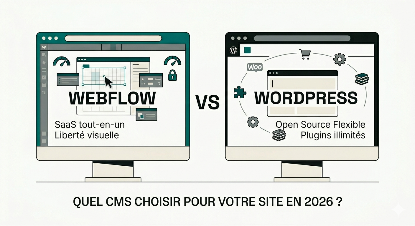 Comparatif Webflow ou WordPress pour le site d'une PME