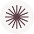 Circle with multiple dark brown lines radiating from the center on a light gray background.