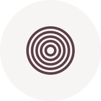 Concentric dark brown circles forming a target-like pattern on a light background.