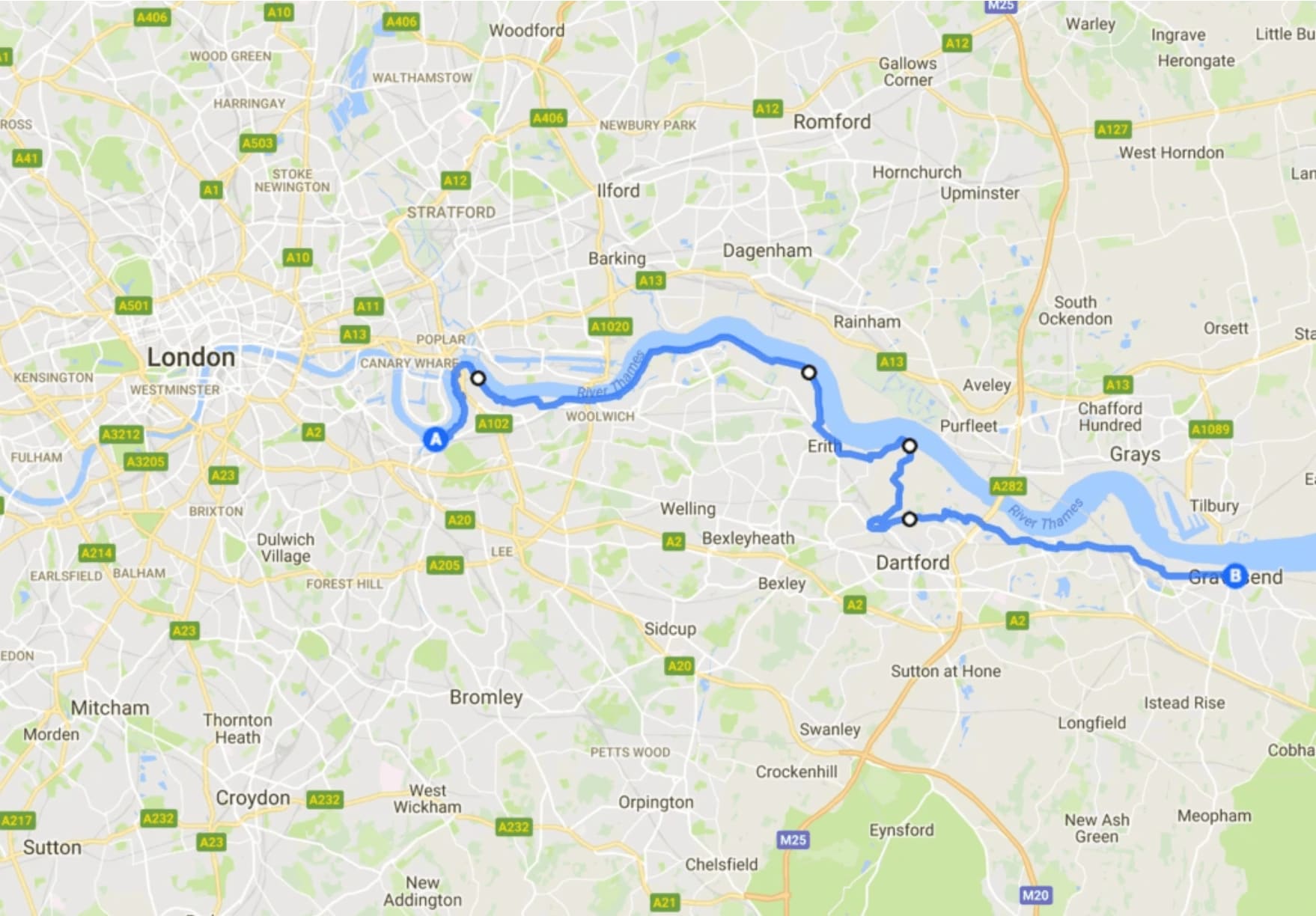 Greenwich to Woolwich cycle route