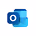 Blue Outlook email app icon with white envelope and letter O