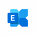 Blue Microsoft Exchange logo with an envelope symbol and letter E.