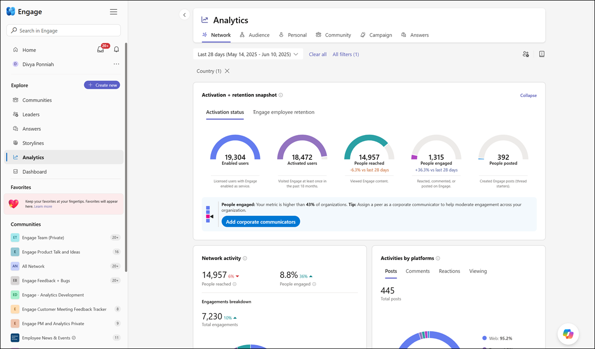 Filter Viva Engage analytics | Microsoft Learn