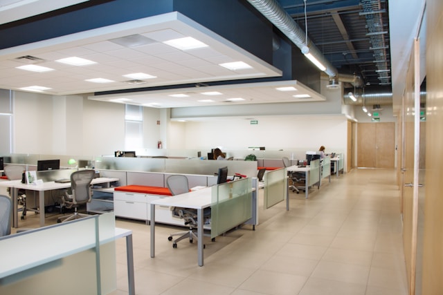 Intelligent lighting controls in a commercial interior