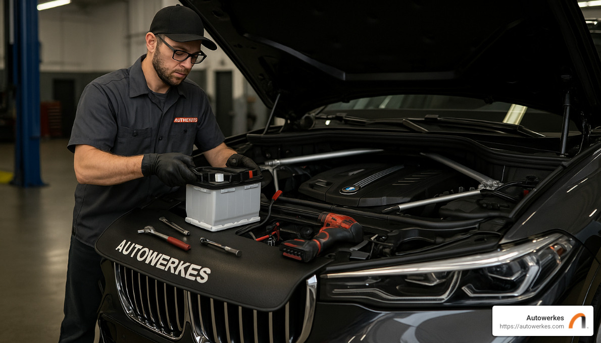 BMW X7 battery professional service at Autowerkes - bmw x7 battery replacement