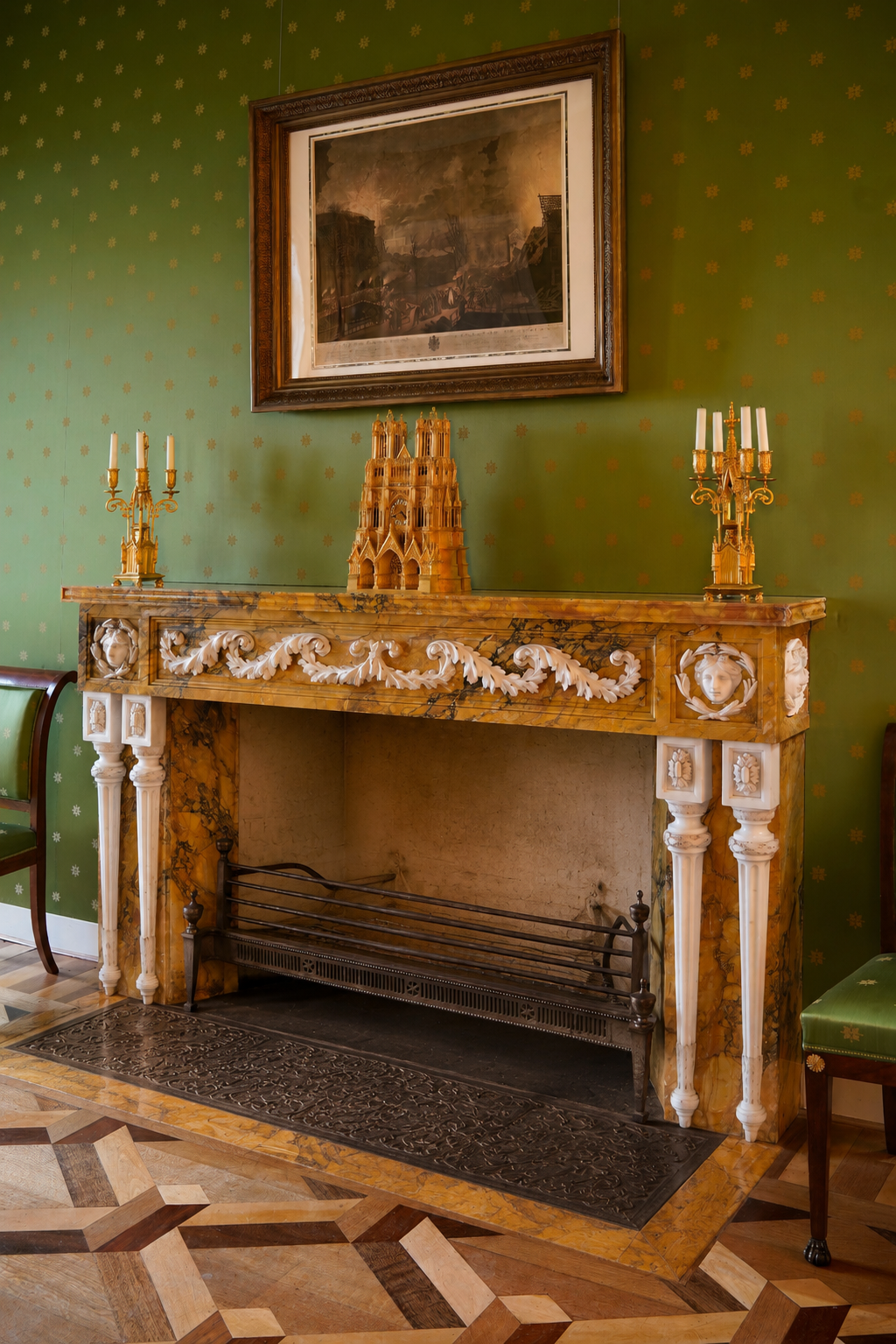 Sienna Marble Fireplace Mantel