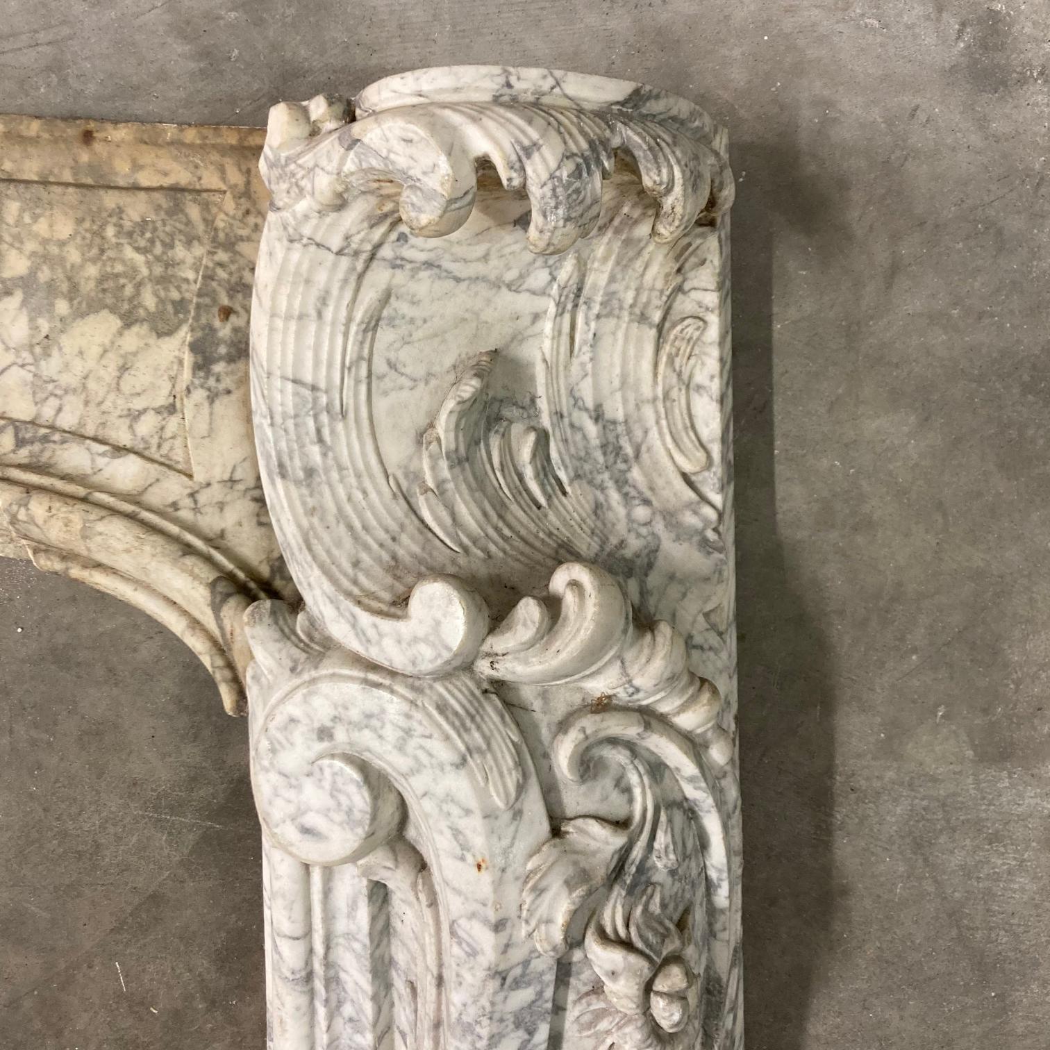 Antique Rococo Fireplace Mantel 