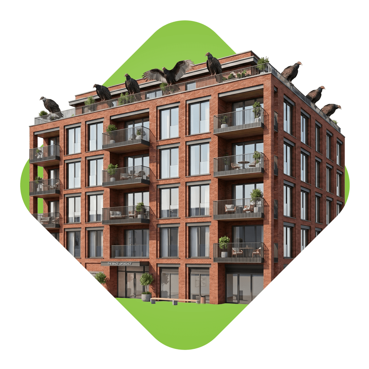 Modern apartment building.