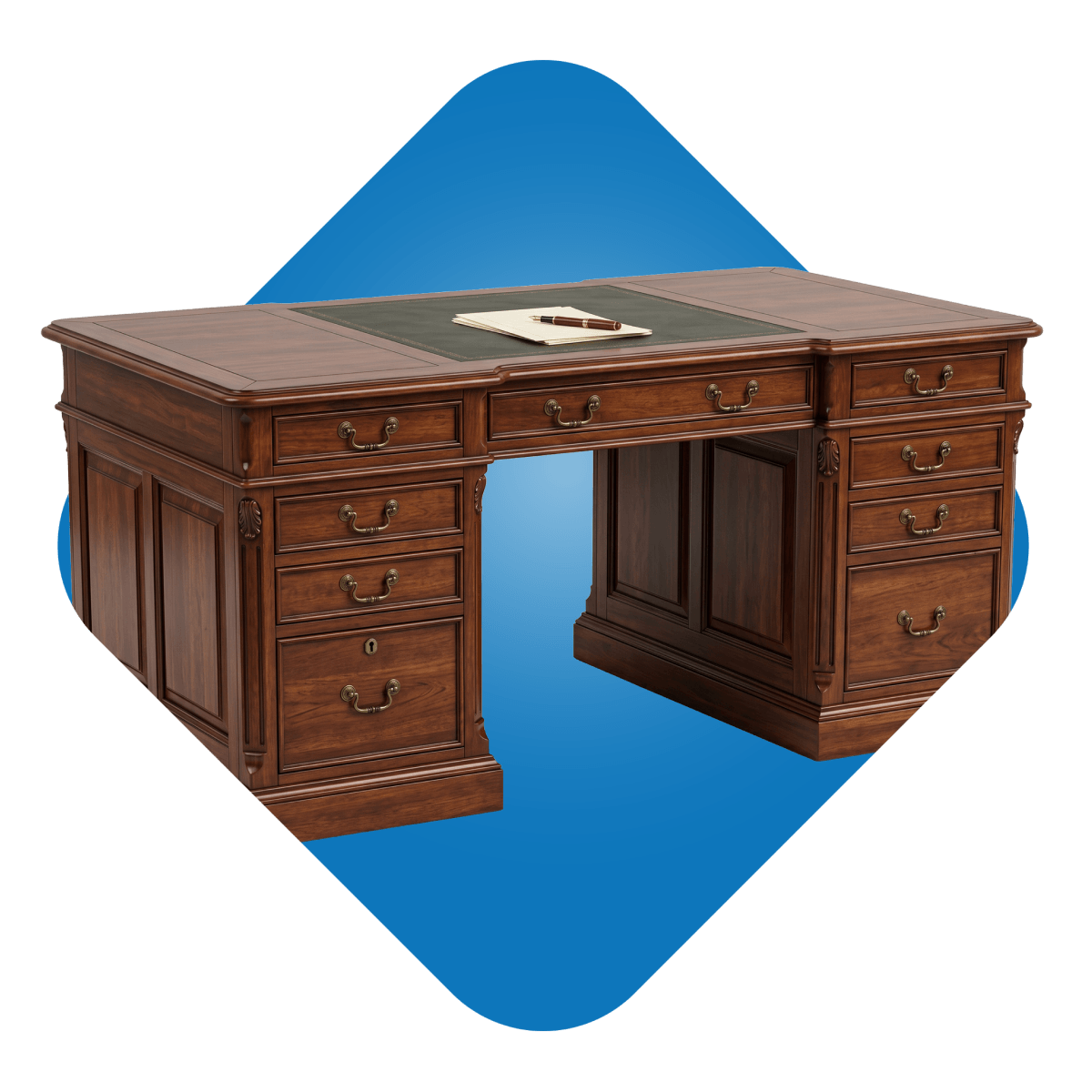 Wooden office desk.